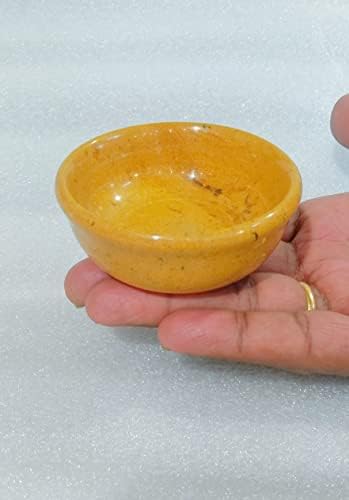 אבן צהובה jaisalmer mini katori 3 אינץ 'שימוש רב-תכליתי לשימוש במקדש Pooja/Tilak/Chandan/Saffron || קערת